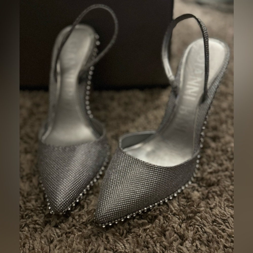 Silver high heels